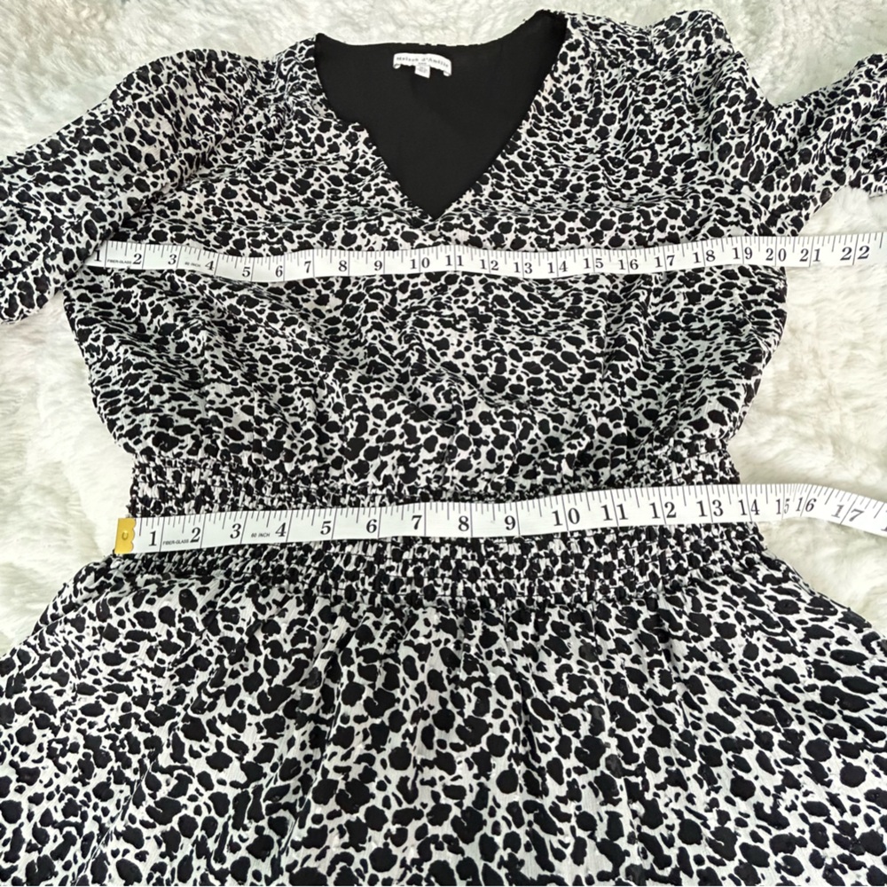 Maison d’Amelie Paris Black and White Leopard Print Ruffle Tier Dress - Picture 8 of 12